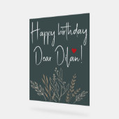 Gepersonaliseerde Gelukkige Verjaardag Acryl Teken Acryl Bord (Hoek)