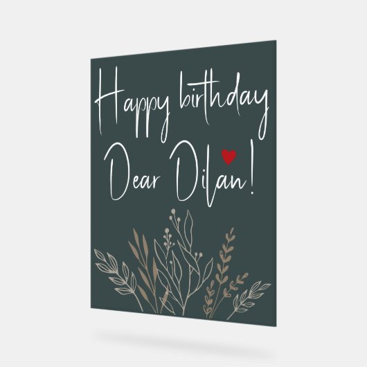 Gepersonaliseerde Gelukkige Verjaardag Acryl Teken Acryl Bord (Hoek)