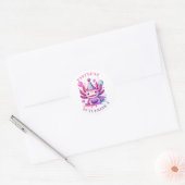 Gepersonaliseerde Gelukkige Verjaardag Axolotl Ronde Sticker (Envelop)