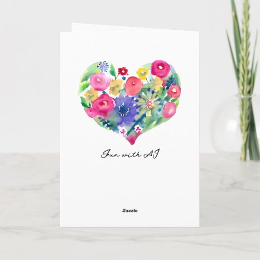 Gepersonaliseerde Gelukkige Verjaardag Bloemkrans Kaart (Achterkant)