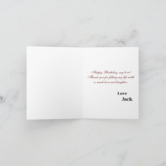 Gepersonaliseerde Gelukkige Verjaardag Foto echtge Kaart (Binnen)