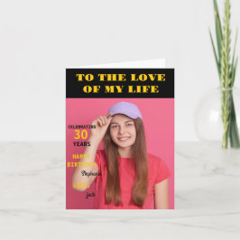 Gepersonaliseerde Gelukkige Verjaardag Foto Liefde Kaart