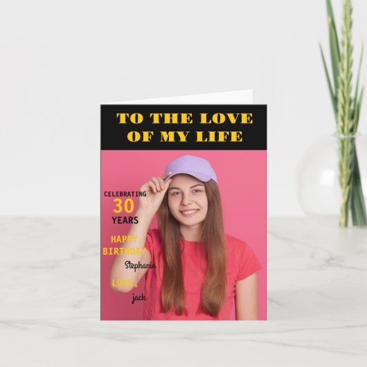 Gepersonaliseerde Gelukkige Verjaardag Foto Liefde Kaart (Voorkant)