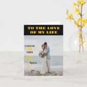 Gepersonaliseerde Gelukkige Verjaardag Foto Liefde Kaart (Gele Bloem)