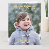 Gepersonaliseerde Gelukkige Verjaardag Grote Foto  Kaart (Voorkant)