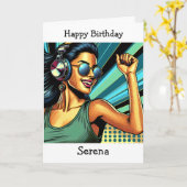 Gepersonaliseerde gelukkige verjaardag | Pop Kunst Kaart (Gele Bloem)