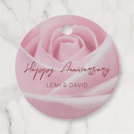 Gepersonaliseerde gelukkige verjaardag roze roos bedankjes labels