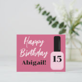 Gepersonaliseerde Gelukkige Verjaardag Trend Roze  Briefkaart (Staand voorkant)