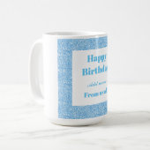 Gepersonaliseerde gelukkige verjaardag van ons all koffiemok (Voorkant links)