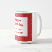 Gepersonaliseerde gelukkige verjaardag van ons all koffiemok (Voorkant rechts)