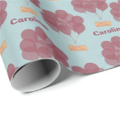 Gepersonaliseerde gelukkige verjaardagsballonnen cadeaupapier (Rol Hoek)