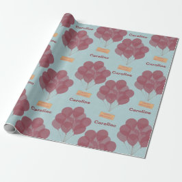 Gepersonaliseerde gelukkige verjaardagsballonnen cadeaupapier