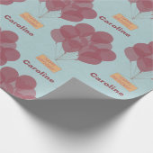 Gepersonaliseerde gelukkige verjaardagsballonnen cadeaupapier (Hoek)