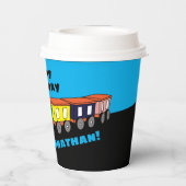 Gepersonaliseerde gelukkige verjaardagstrein papieren bekers (Achterkant)