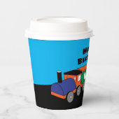 Gepersonaliseerde gelukkige verjaardagstrein papieren bekers (Voorkant)