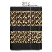 Gepersonaliseerde gemarmerde decoratieve zwarte go heupfles (Achterkant)