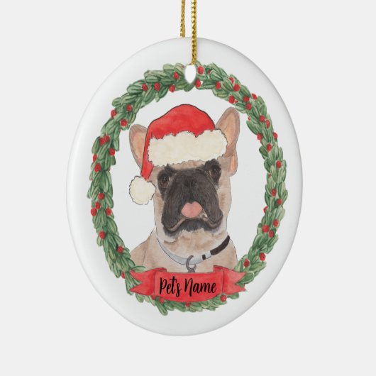 Gepersonaliseerde gemaskerde Franse Bulldog Keramisch Ornament (Rechts)