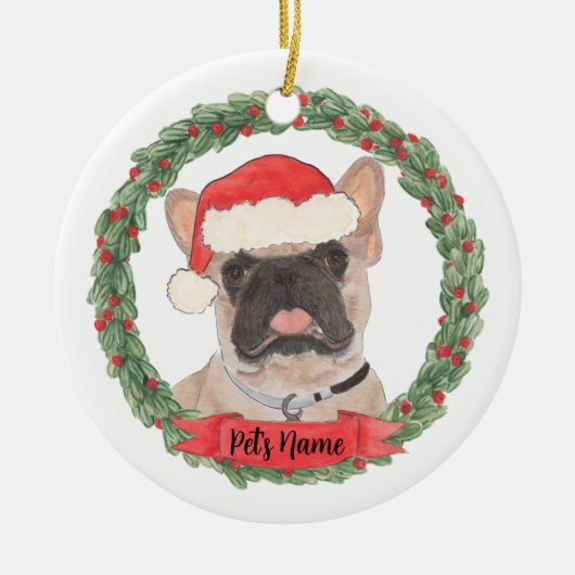 Gepersonaliseerde gemaskerde Franse Bulldog Keramisch Ornament (Voorkant)