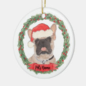 Gepersonaliseerde gemaskerde Franse Bulldog Keramisch Ornament (Links)