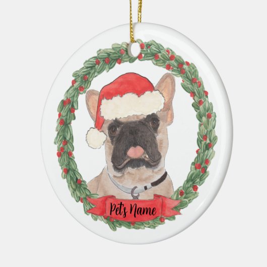 Gepersonaliseerde gemaskerde Franse Bulldog Keramisch Ornament (Links)