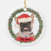 Gepersonaliseerde gemaskerde Franse Bulldog Keramisch Ornament (Achterkant)