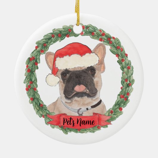 Gepersonaliseerde gemaskerde Franse Bulldog Keramisch Ornament (Achterkant)