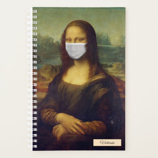 Gepersonaliseerde gemaskerde Mona Lisa Student Planner (Voorkant)