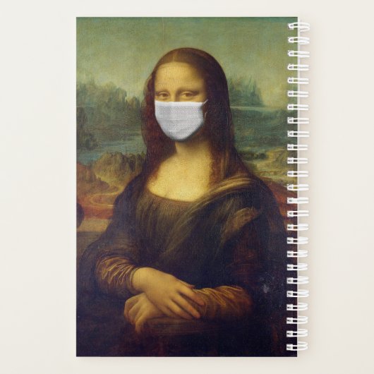 Gepersonaliseerde gemaskerde Mona Lisa Student Planner (Achterkant)