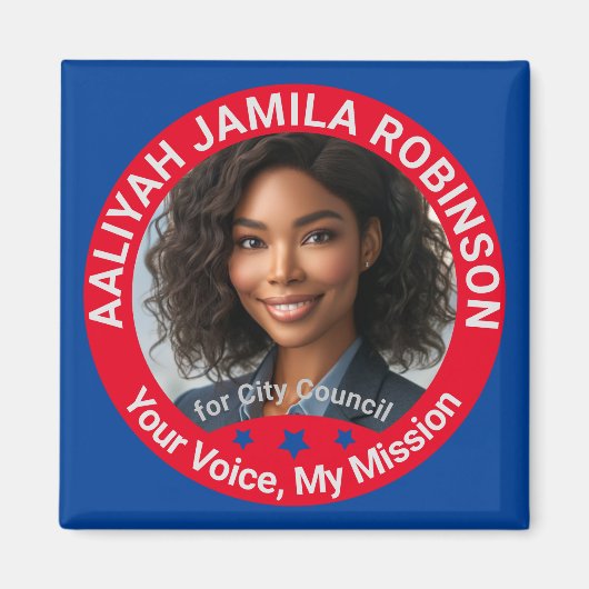 Gepersonaliseerde gemeenteraad aangepaste fotocamp magneet (Voorkant)