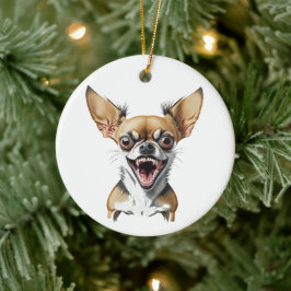 Gepersonaliseerde Gemene Chihuahua | Grappige Hond Keramisch Ornament