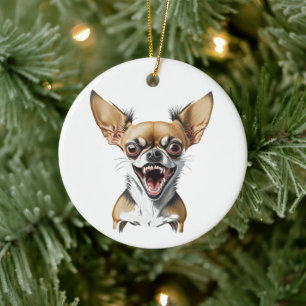 Gepersonaliseerde Gemene Chihuahua   Grappige Hond Keramisch Ornament