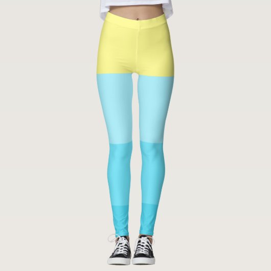 Gepersonaliseerde gemengde kleurstreep leggings (Voorkant)
