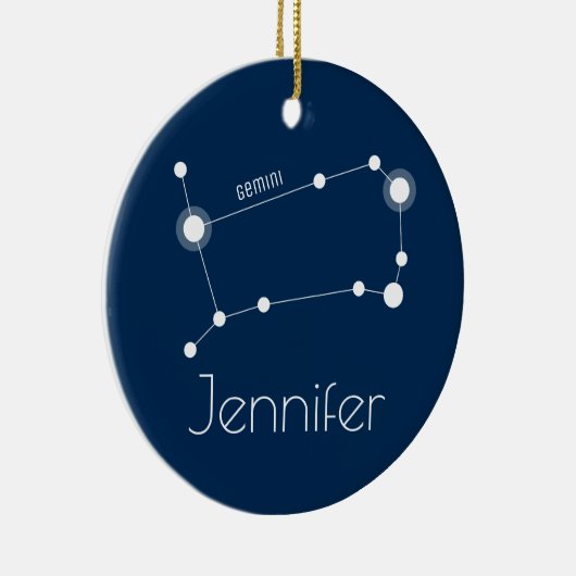 Gepersonaliseerde Gemini Constellation Ornament (Rechts)