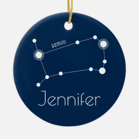 Gepersonaliseerde Gemini Constellation Ornament (Voorkant)
