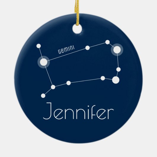 Gepersonaliseerde Gemini Constellation Ornament (Achterkant)