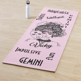 Gepersonaliseerde Gemini MaskLady Pink Zodiac Yogamat