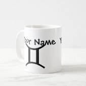 Gepersonaliseerde Gemini-Mok - Zwarte & Witte Mok (Voorkant links)