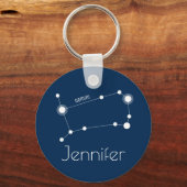Gepersonaliseerde Gemini Zodiac Constellation Sleutelhanger (Voorkant)