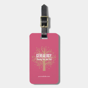 Gepersonaliseerde genealogie Bagagelabels (roze)