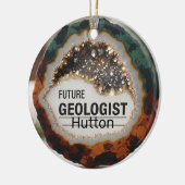 Gepersonaliseerde geoloog keramisch ornament (Links)
