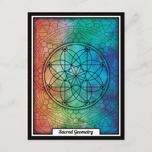 Gepersonaliseerde Geometrie Colorful Mandala Briefkaart (Voorkant)