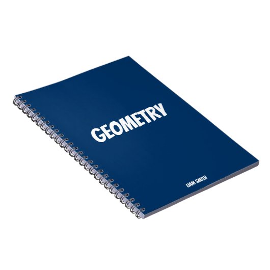 Gepersonaliseerde geometrie Eenvoudig Royal Blue Notitieboek (Rechterzijde)