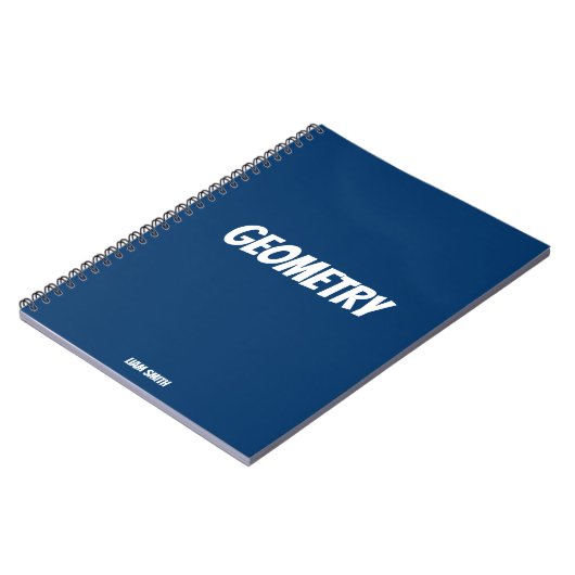 Gepersonaliseerde geometrie Eenvoudig Royal Blue Notitieboek (Linkerzijde)