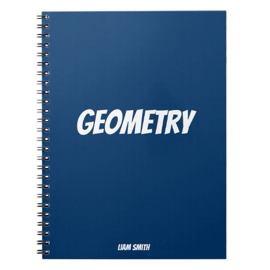 Gepersonaliseerde geometrie Eenvoudig Royal Blue Notitieboek (Voorkant)