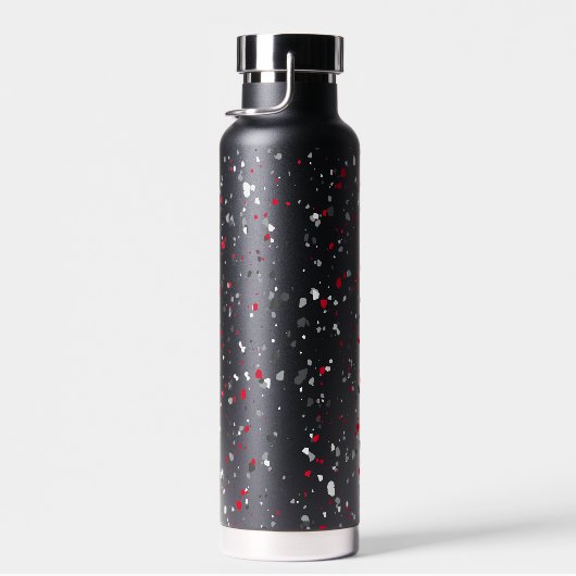 Gepersonaliseerde Geometrische Rode Grijs Zwarte T Waterfles (Rechts)