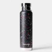 Gepersonaliseerde Geometrische Rode Grijs Zwarte T Waterfles (Links)