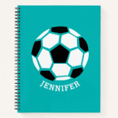 Gepersonaliseerde Geometrische Voetbal Kinder Spor Notitieboek (Voorkant)