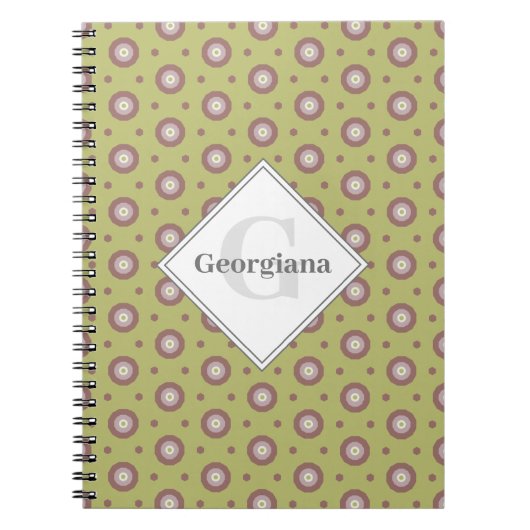 Gepersonaliseerde Geometrische Warm Neutrals Hexag Notitieboek (Voorkant)