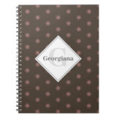 Gepersonaliseerde geometrische warme neutrale brui notitieboek (Voorkant)