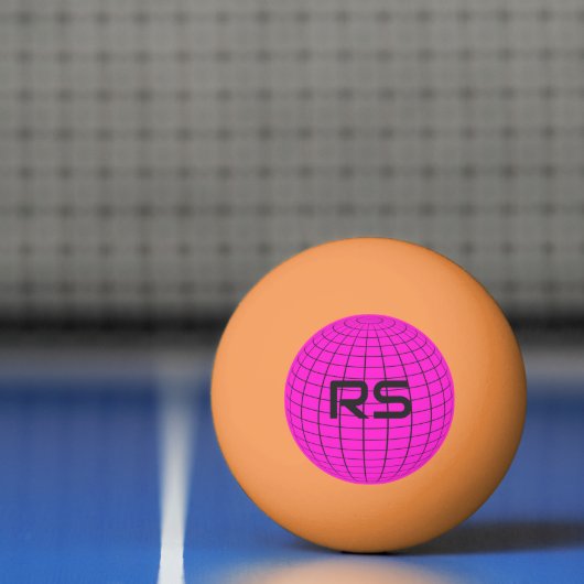 Gepersonaliseerde Geometrische Wereldbol Monogram  Pingpongbal (Net)